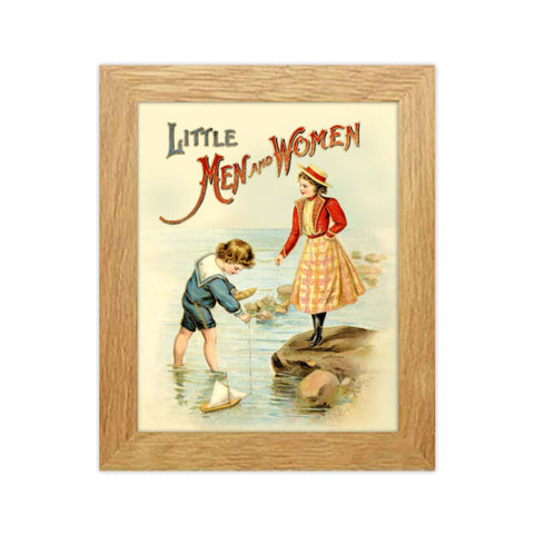 “Little Men and Women” was published in 1899 and written by Louisa May Alcott. Her beloved stories were inspired by her own experiences growing up in Concord, Massachusetts, during the 19th century. This vintage childrens book illustration showcases simple childhood moments along the seashore. Vintage print reproduction measures 8 x 10 inches. Printed on durable cover stock with soft velvet finish. Tribegift.com